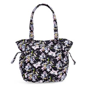 vera bradley women’s cotton glenna satchel purse, bloom boom navy – recycled cotton, one size