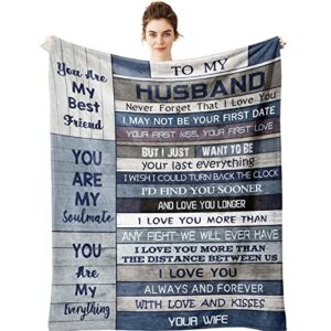 yamco husband gifts from wife blanket – gifts for him husband 60″ x 50″ blankets – best husband gifts for men – future gifts for husband who has everything – valentines anniversary birthday gift ideas