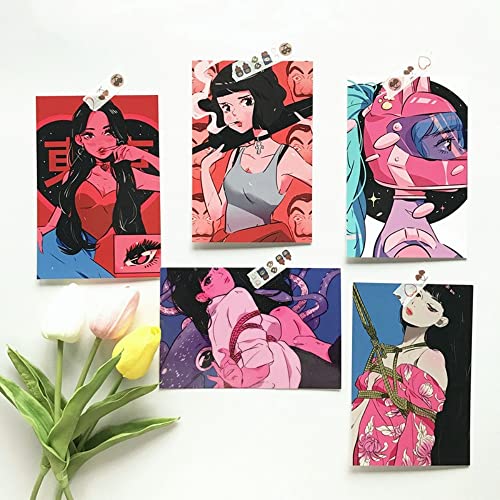 JHTPSLR Wall Collage Kit Aesthetic Pictures Pink Room Decor Y2K Posters for Teen Girls Kawaii Room Decor Japanese Anime Sweet Girls Printed Photos Decorative Postcards Wall Art Decor (32pcs)