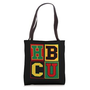 hbcu block letters grads alumni african american tote bag