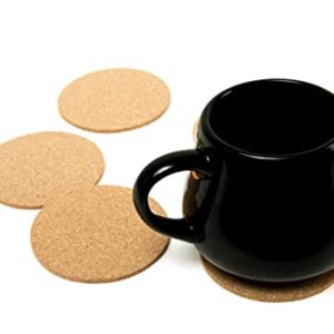 YHCORK Cork Coasters Pack of 40, Round 3.54 inch, Absorbent Coaster for Drinks in Office, Home or Cottage, Blank Bar Coasters for Crafts.