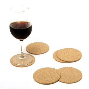 YHCORK Cork Coasters Pack of 40, Round 3.54 inch, Absorbent Coaster for Drinks in Office, Home or Cottage, Blank Bar Coasters for Crafts.