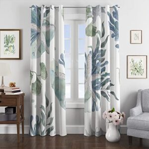 Nautical Coastal Window Curtain Beach Ocean Themed 50% Light Blocking Curtains Starfish Seaweed Room Darkening Curtains Grommet Window Drapes for Bedroom Living Room, 2 Panels, 52" x 63"