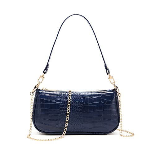 Barabum Retro Classic Clutch Shoulder Tote HandBag for Women (Blue)