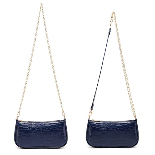 Barabum Retro Classic Clutch Shoulder Tote HandBag for Women (Blue)