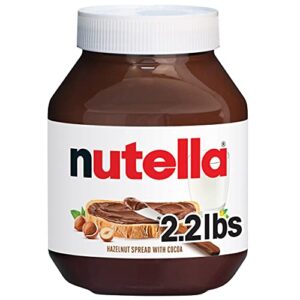 nutella hazelnut spread with cocoa for breakfast, great for easter baking, 35.3 oz jar