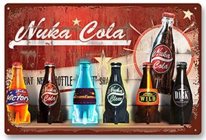 panagg nuka cola poster metal sign vintage tin sign art home accessories vintage metal plaque iron painting rusty wall decor poster for bar kitchen garage restaurant coffee art 12 x 8 inch