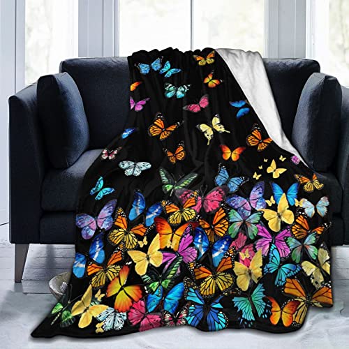 Butterfly Blanket Beautiful Butterfly Throw Blanket Ultra Soft Blankets Lightweight Cozy for Bed Couch Sofa 50"x40"