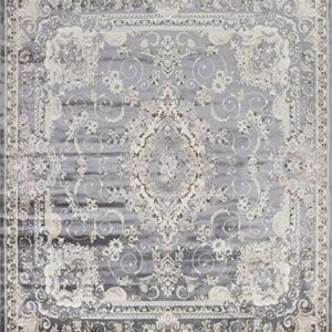 Grey Floral Transitional Turkish Area Rug Oriental Carpet 10x10 Square