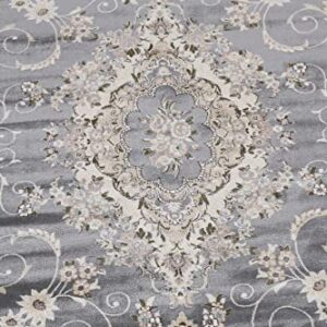 Grey Floral Transitional Turkish Area Rug Oriental Carpet 10x10 Square