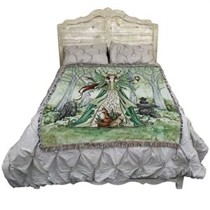 Pure Country Weavers Caretaker Fairy Blanket by Amy Brown - Fantasy Gift Tapestry Throw Woven from Cotton - Made in The USA (72x54)