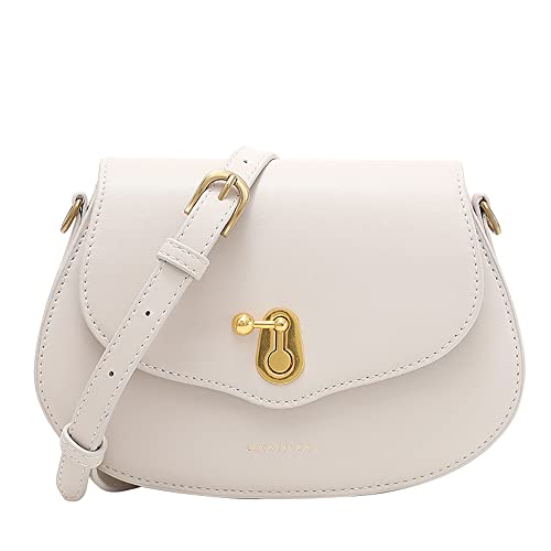 UUCOMOO Crossbody Saddle Bags White Purse for Women Small Crossbody Bags Purses and Handbags Women's Shoulder Handbags