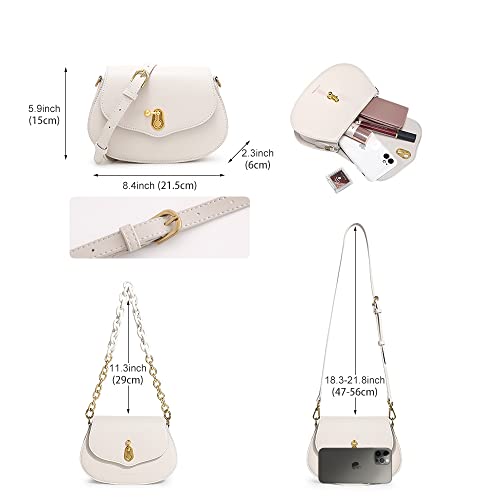 UUCOMOO Crossbody Saddle Bags White Purse for Women Small Crossbody Bags Purses and Handbags Women's Shoulder Handbags