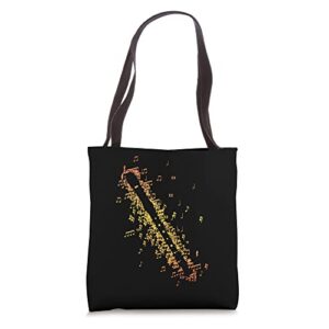 recorder flute player flutist classical musician music notes tote bag