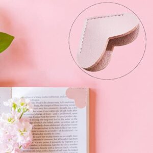 10 Pcs Leather Heart Bookmark Page Heart Corner Book Handmade Marks Reading Book Marke Cute Bookmarks for Bookworm Book Lover