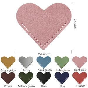 10 Pcs Leather Heart Bookmark Page Heart Corner Book Handmade Marks Reading Book Marke Cute Bookmarks for Bookworm Book Lover