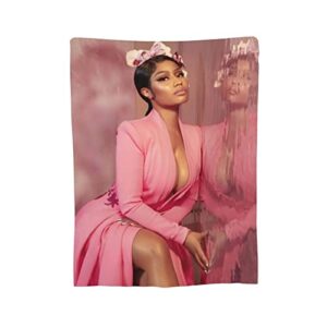 Wjikan Nicki Rapper Minaj Super Soft Micro Fleece Blanket Home Decoration Warm Flannel Blanket 50 inch x40 inch , Black
