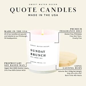 Sweet Water Decor Sunday Brunch Candle | Apple, Bourbon, Vanilla & Maple, Breakfast Scented Soy Wax Candle for Home | 11oz White Jar, 50+ Hour Burn Time, Made in The USA