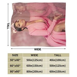 Wjikan Nicki Rapper Minaj Super Soft Micro Fleece Blanket Home Decoration Warm Flannel Blanket 60*50inch, Black