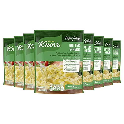 Knorr Pasta Sides For Delicious Quick Pasta Side Dishes Butter & Herb No Artificial Flavors, No Preservatives, No Added Msg 4.4 oz (Pack of 8)