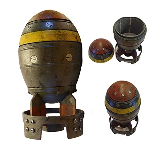 Zteng 7.9 Inch Mini Nuke Bomb Storage Box, Creative Resin Handmade Crafts,3D Mini Retro Model Rocket Resin Storage Bin, Key Storage Decor Small Box for Desktop Home Decor (7.9in)