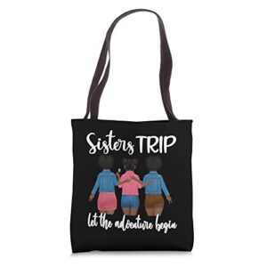 sisters trip black women vacation travel african american tote bag