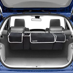nerruky backseat trunk organizer for suv & car – hanging organizer foldable cargo storage bag with 4 pockets adjustable strap durable cover and fit for most vehicles