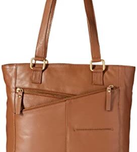 Bueno of California GAL Antique Leather Tote, Cognac