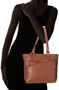 Bueno of California GAL Antique Leather Tote, Cognac