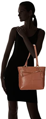 Bueno of California GAL Antique Leather Tote, Cognac