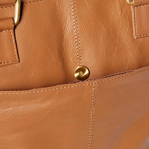 Bueno of California GAL Antique Leather Tote, Cognac