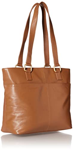 Bueno of California GAL Antique Leather Tote, Cognac