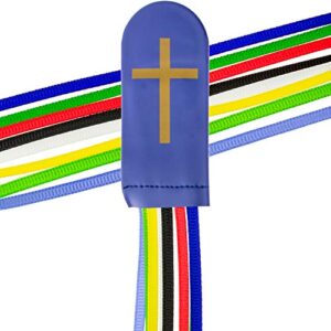 8 ribbon multi-color bible bookmark (pack of 2)