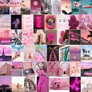 michgar room decor for teen girls aesthetic pink wall collage kit，50pcs 4x6 room asthetic wall images,dorm photo display aesthetic pictures，posters for bedroom，teen girl room decor 。…