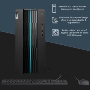 Lenovo IdeaCentre 5i Gaming Desktop, 12th Gen Intel Core i7-12700, Geforce RTX 3060, 32GB RAM, 512GB PCIe SSD + 1TB HDD, Wi-Fi 6, DisplayPort, HDMI, Windows 11 Home, Black