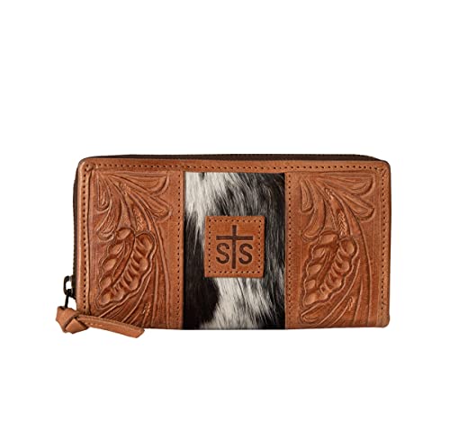 STS Ranchwear Women's Western Style Full Grain Leather Yipee Kiyay Collection Ladies Bifold Wallet