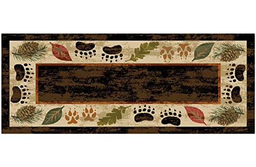 Cozy Cabin Timber Ridge Non Slip Rug 20"x44", Brown