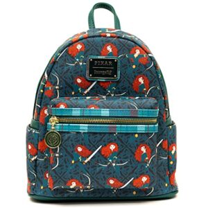 loungefly disney mini backpack, pixar brave merida aop