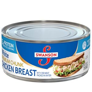 swanson white premium chunk chicken breast with rib meat packed in water, 9.75 oz. (pack of 12)