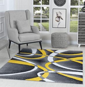 glory rugs area rug 4×6 yellow door mat modern swirls carpet bedroom living room contemporary dining accent sevilla collection 4816