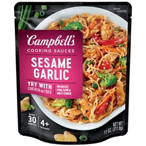 campbell’s cooking sauces, sesame garlic, 11 oz pouch (case of 6)