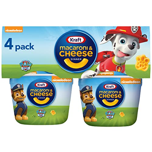 Kraft Macaroni & Cheese Paw Patrol Shapes Dinner 1.9 oz Cups, 4 Count(Pack of 1)