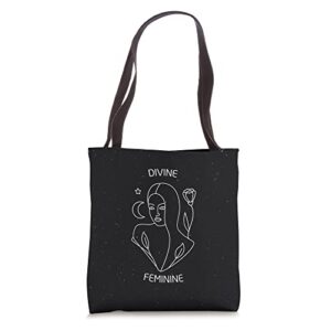divine feminine feminist girls power empowered woman yoga tote bag