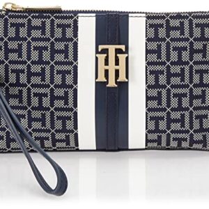 Tommy Hilfiger Womens Jaden Wristlet HANDBAG, Light Stone/Navy, One Size US