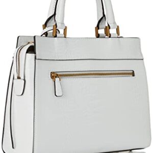 GUESS Womens Katey Croc Luxury Satchel, White, One Size US