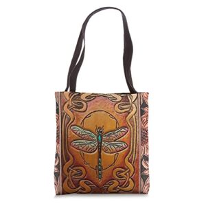 dragonfly -leather-bag sunflower hippie tote bag