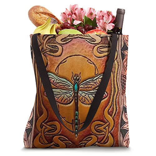 DRAGONFLY -LEATHER-BAG Sunflower Hippie Tote Bag