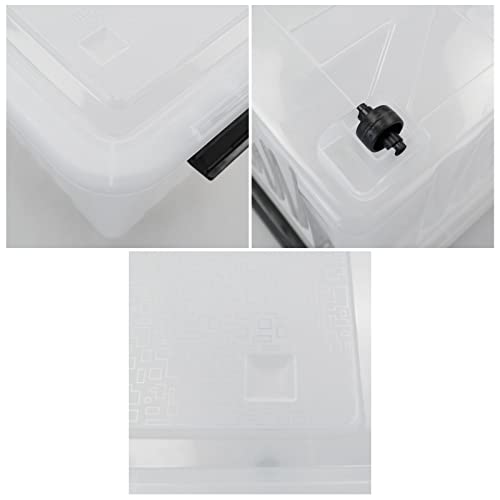 Tyminin 4-Pack 30 L Plastic Storage Box, Large Storage Bin with Wheels