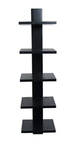 proman products wm36565 spine wall shelf, 9.5″ w x 8.75″ d x 37.75″ h, black