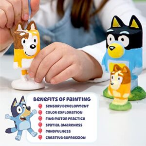 Bluey Paint Your Own Figurines – Ceramic and Bingo Figurines for Kids to Paint – Fun Painting Kit – Creative Toys for Kids, Great for Birthday Parties & Sleepovers,Multi